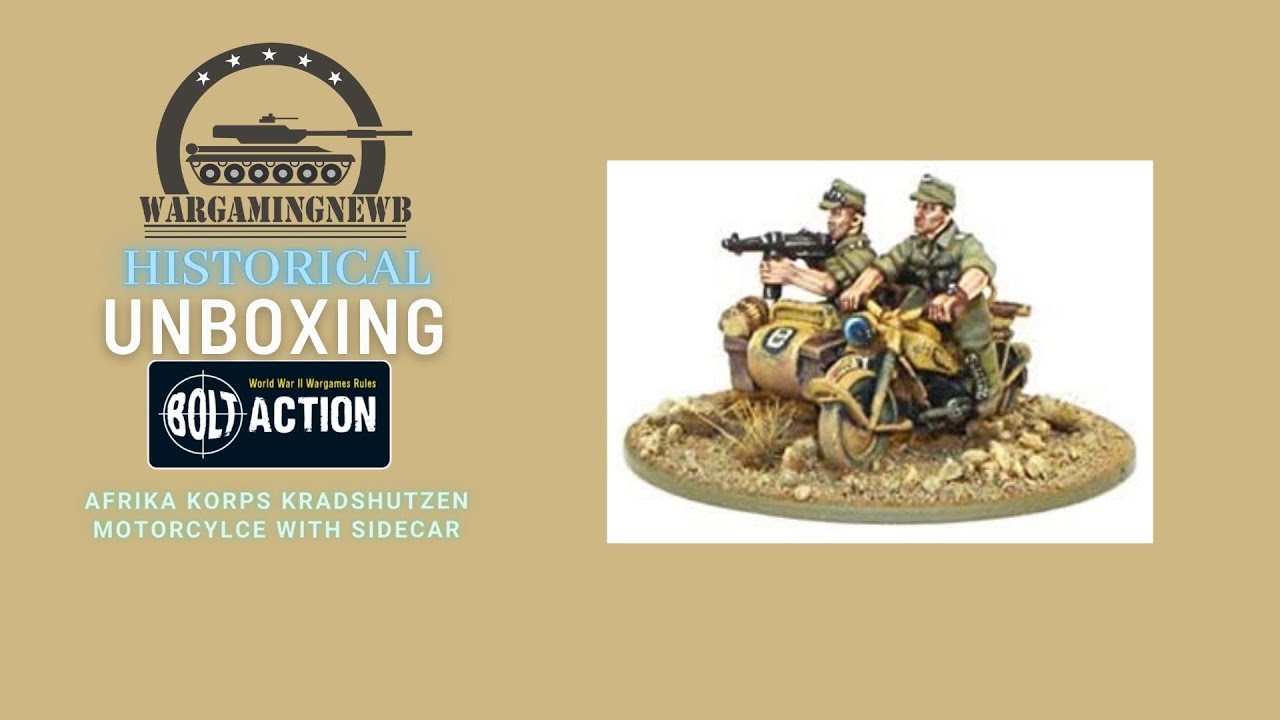 Unboxing Warlord Games Bolt Action Afrika Korps Kradschutzen Motorcycle with Sidecar [Unboxing]