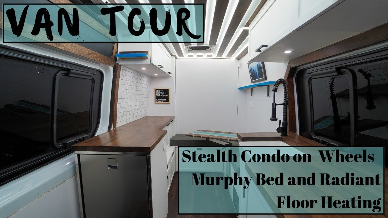 STEALTH Van with Murphy Bed, Radiant Floor Heat, Shower!