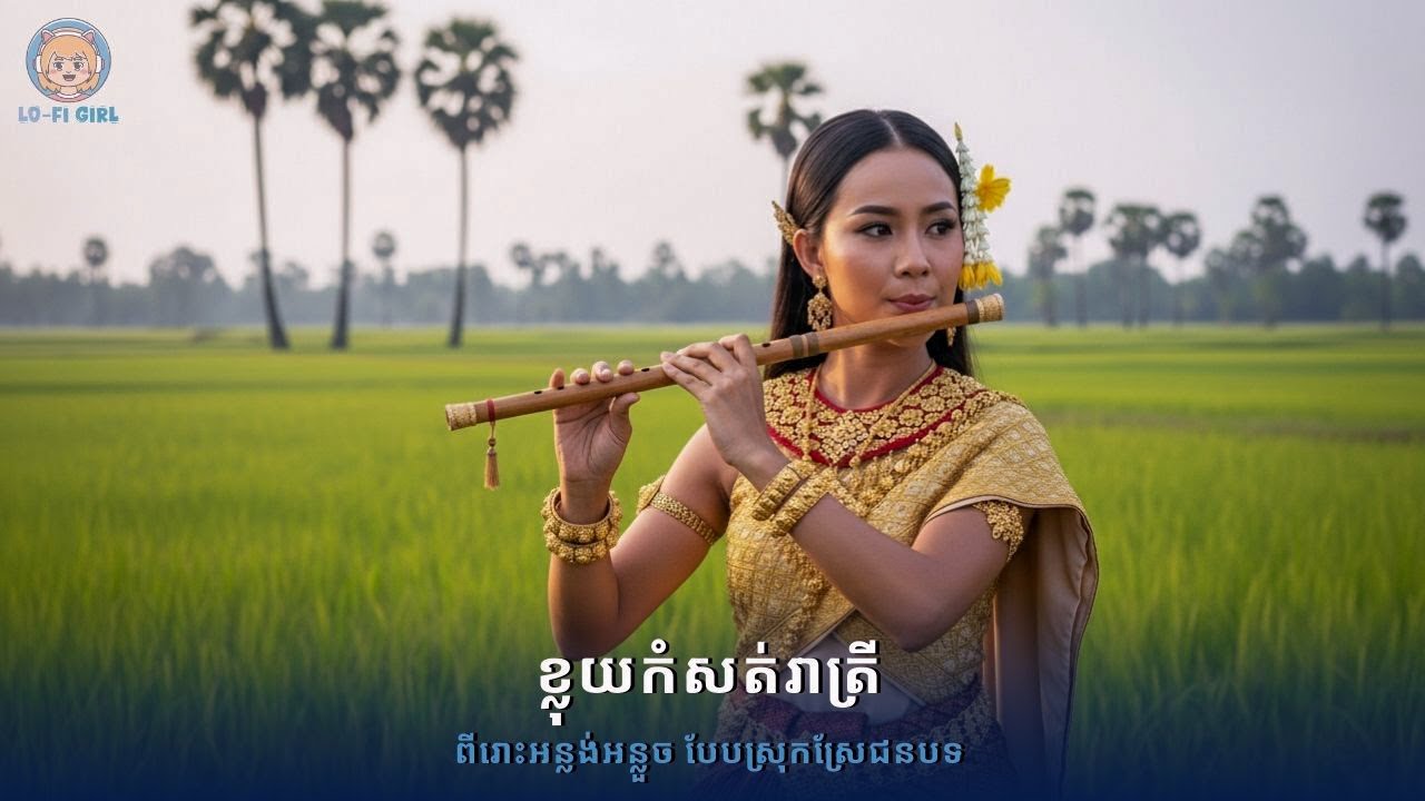 🌙🎋 ស្រុកស្រែខ្លុយកំសត់រាត្រី | Khmer Wooden Flute Night Lullaby for Deep Sleep & Emotional Calm