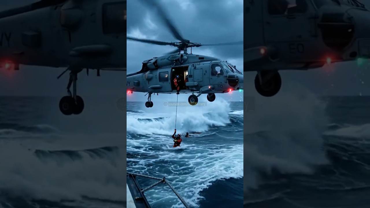 MH-60 Seahawk Executes High-Risk Rescue Hover Open-Ocean Rescue When the Ocean Fights Back