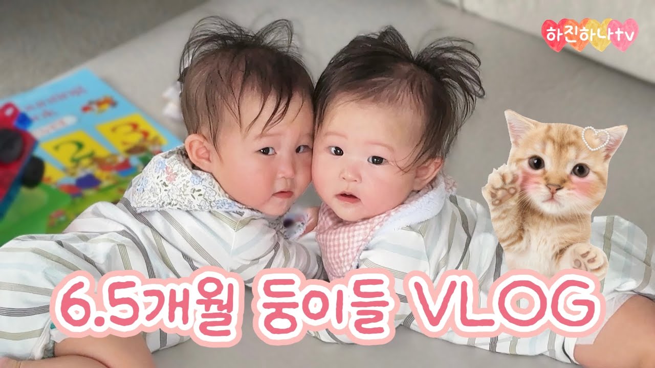 분명 떨어뜨려놨는데 다시 붙어있는 6.5개월 쌍둥이자매 | 혼자 앉기 시작한 요즘 일상