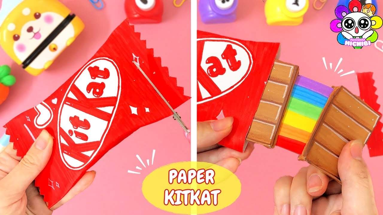 Do You Want a SPECIAL KITKAT Chocolate? How to make KitKat Paper Squishy | Michibi
