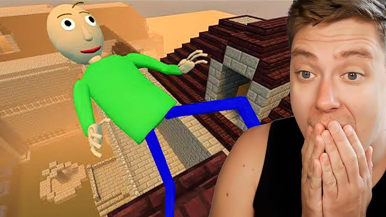 Reacting Baldis Basics ragdoll in minecraft