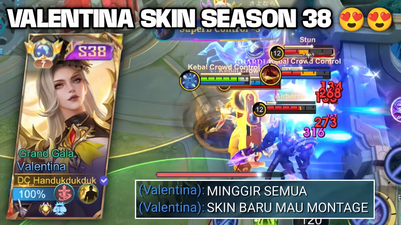 SKIN VALENTINA S38 SEBAGUS INI?! EFEK SKIN BARU LANGSUNG BISA MONTAGE MONTAGE!! - MOBILE LEGENDS