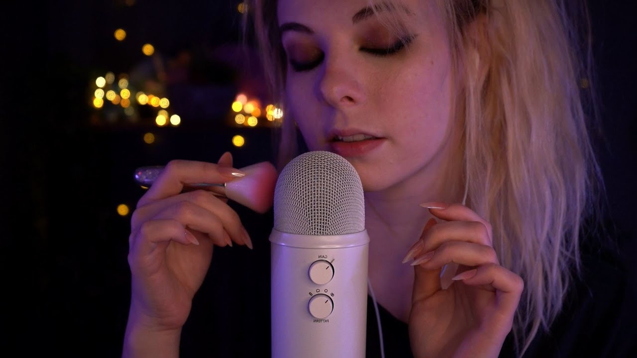 ASMR | "relax" & slow mic brushing - blue yeti, whispered