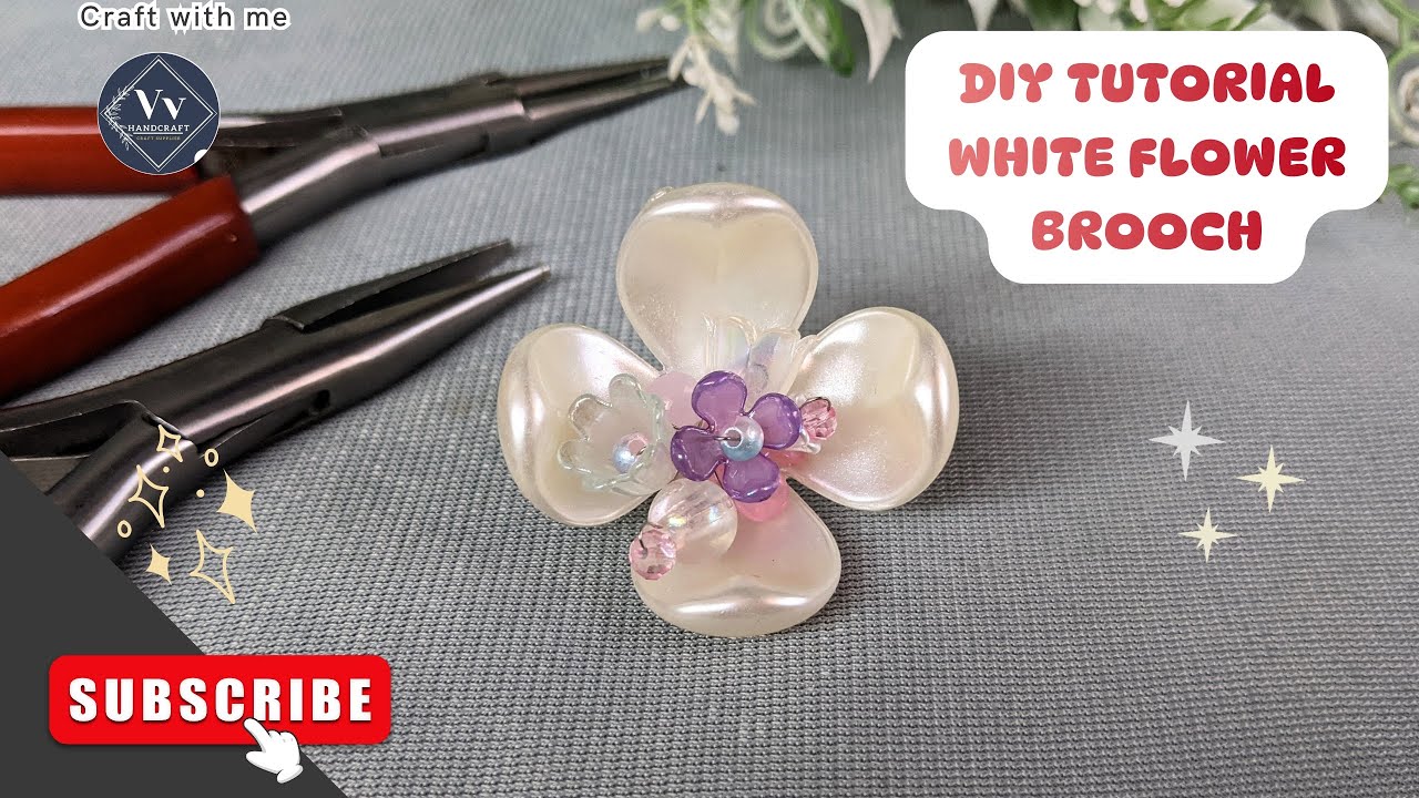 DIY TUTORIAL WHITE FLOWER BROOCH | TUTORIAL BIKIN BROS BUNGA VIRAL DIJAMIN LARIS #diy #tutorial 