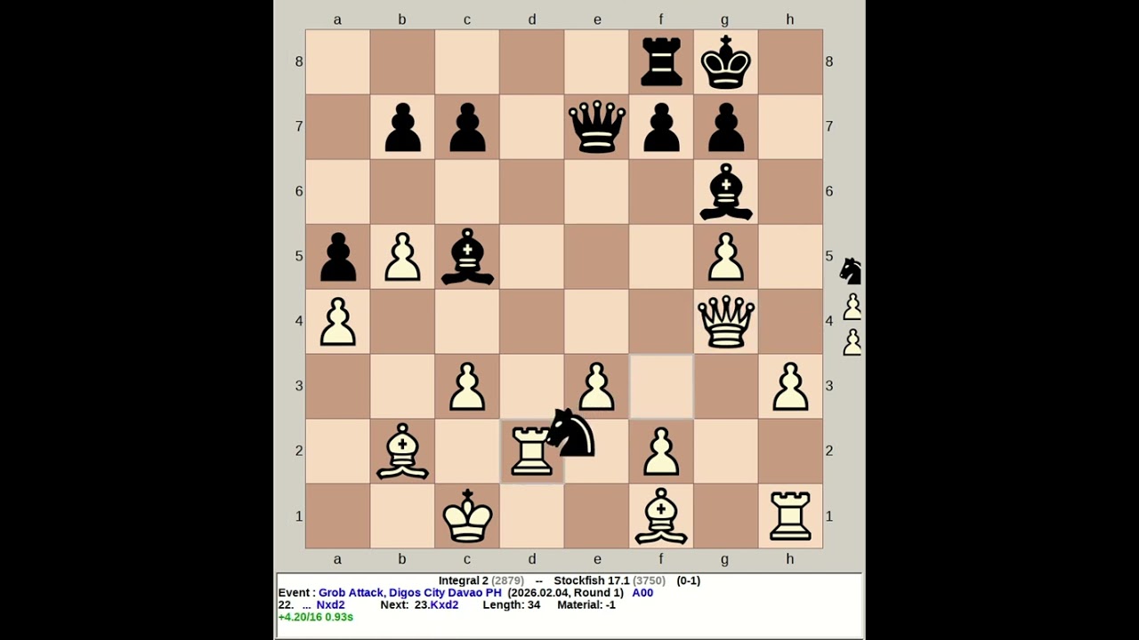 Integral 2 vs Stockfish 17.1 | Grob Attack #chess