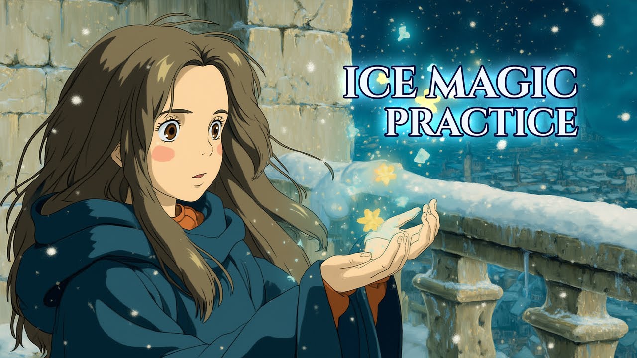 Ice Magic Practice ❄️ Ghibli-Inspired Focus Music | Winter Night Ambience