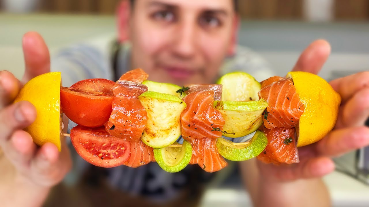 Мини ШАШЛЫЧКИ из семги на шпашках - Вкусный СОУС К РЫБЕ