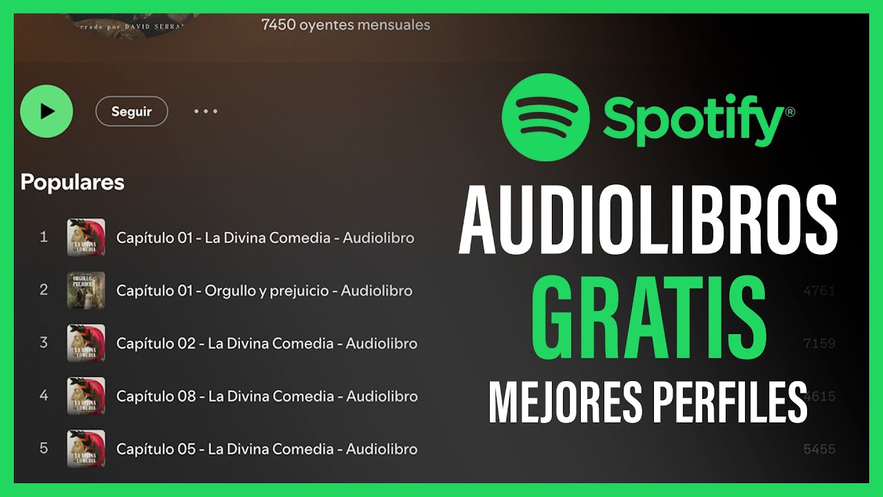 AUDIOLIBROS GRATIS en SPOTIFY COMPLETOS 📚🔊 - MEJORES NARRADORES  en ESPAÑOL