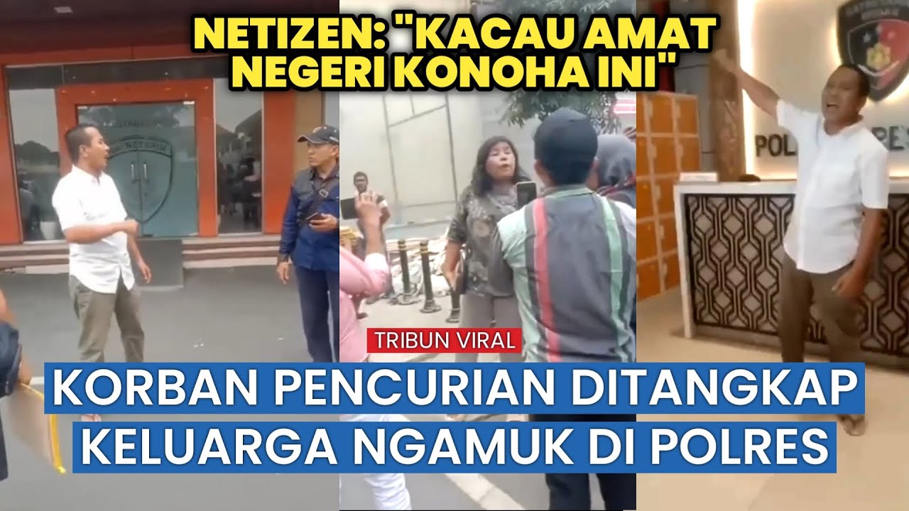 Aksi Keluarga Tersangka Terduga Pelaku Penganiayaan Maling Ponsel Histeris di Polrestabes Medan