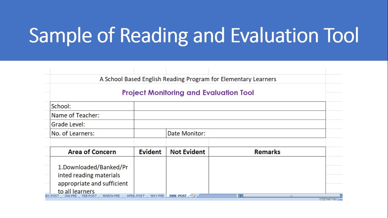 Reading Monitoring and Evaluation Tool