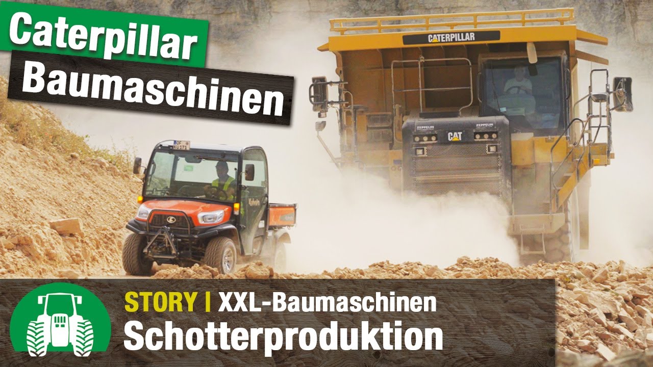 Unterwegs im Steinbruch | Caterpillar Muldenkipper & Bagger | Kubota RTV X-1110 | Schotterwerk Mayer
