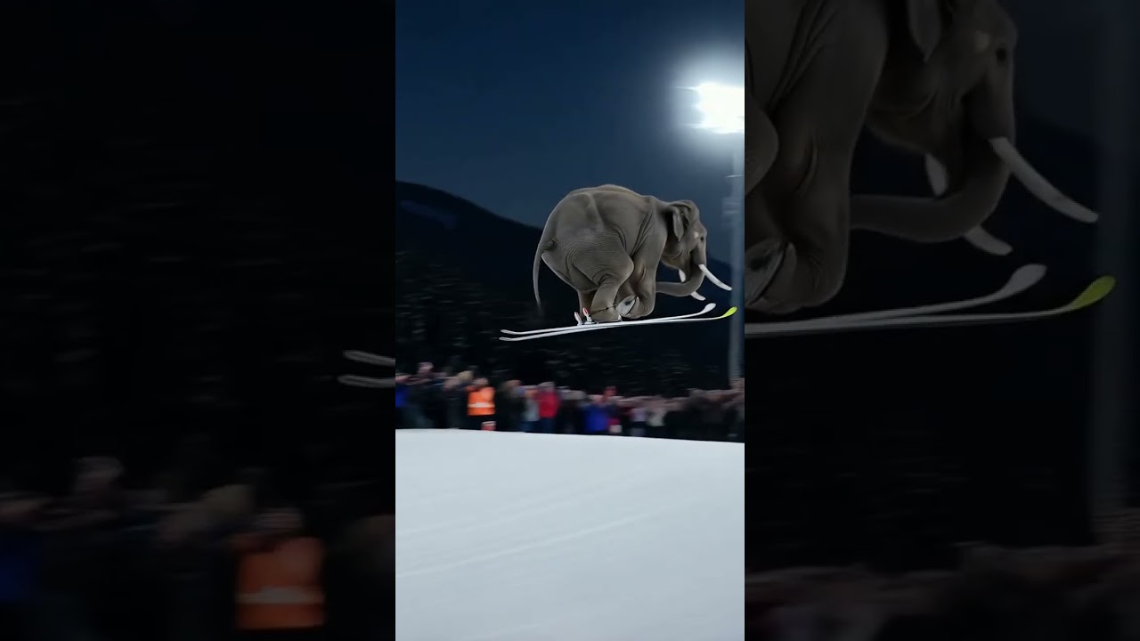 The Olympic Ski Jump that broke the internet... 🐘❄️