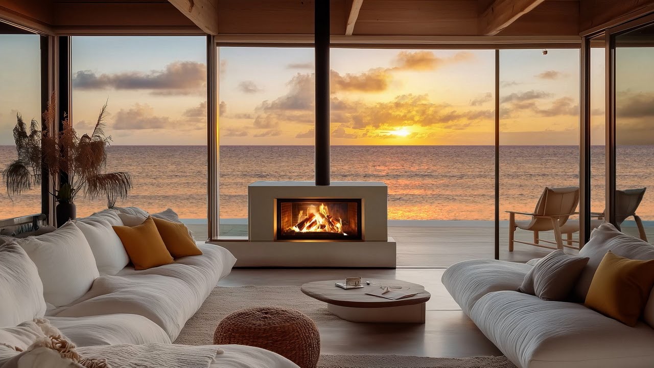 Coastal Jazz Night  🏝  Relaxing Instrumentals in a Beautiful Oceanfront Lounge