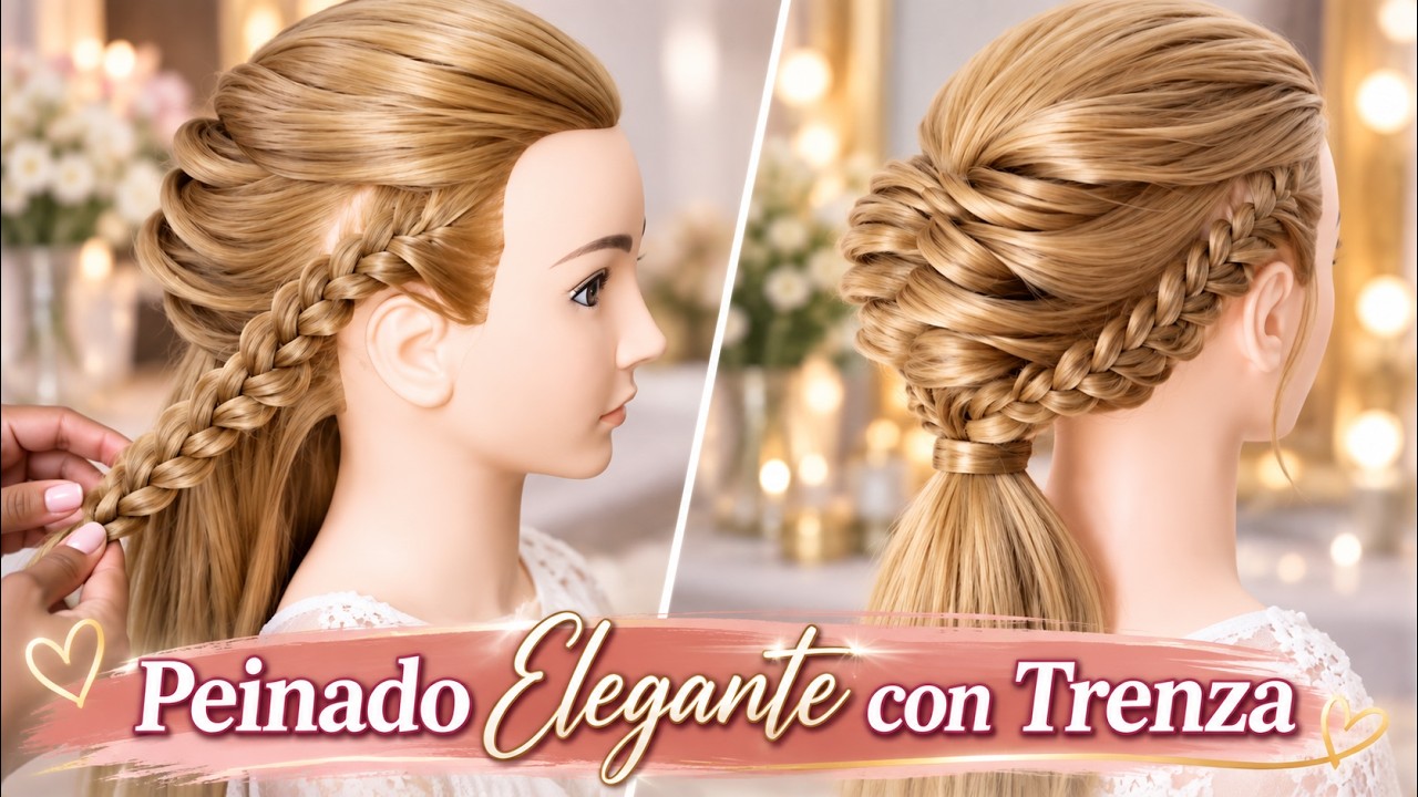 PEINADOS: TRENZAS CASUALES - Peinado recogido MODERNO y FÁCIL de hacer PASO a PASO