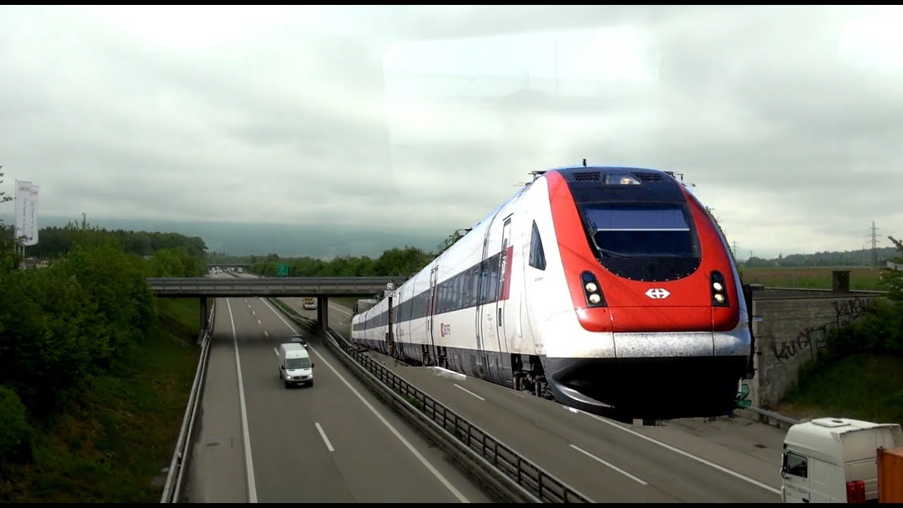 Mitfahrt Zug Aarau-Genf / Roggwil - Solothurn, highspeed train, tilting train