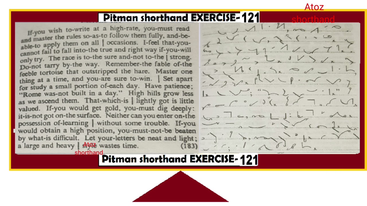 Pitman shorthand dictation exercise-121 40 wpm