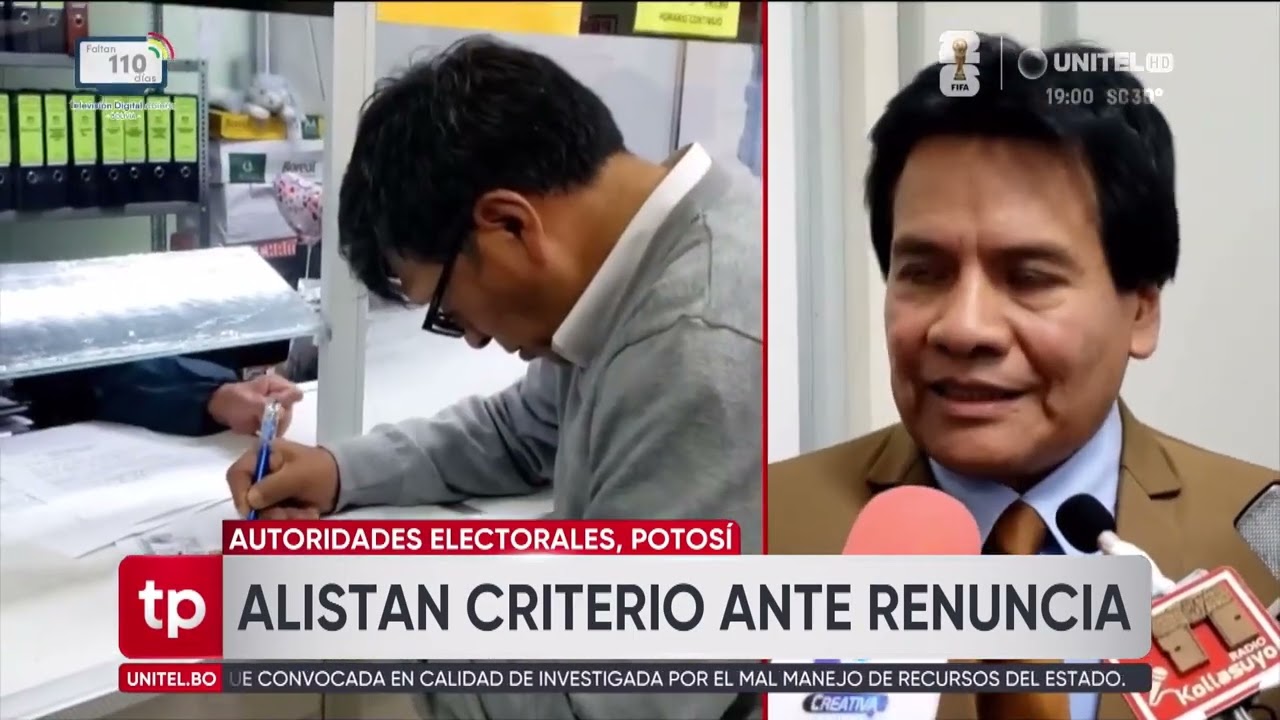El TED aún no emitirá criterio por renuncia del alcalde de Potosí, se espera sesión del Concejo