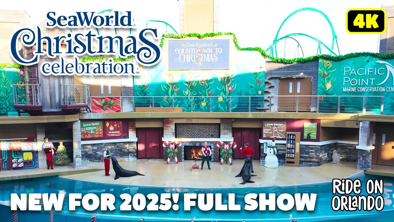 Клайд и Симор: обратный отсчёт до Рождества — SeaWorld Christmas Celebration 2025 — полное шоу в ...