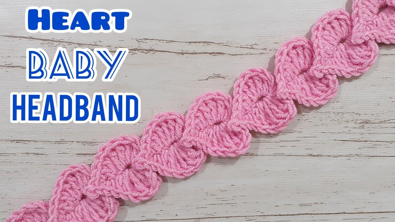 😍Cute crochet heart baby headband 💓
