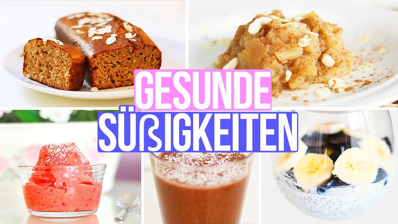 5 GESUNDE SÜßIGKEITEN Rezepte - Bananenbrot, Kokos Chia Pudding, Apfel-Zimt Kompott uvm!