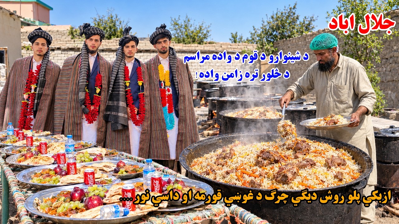 4 Afghan Village Weddings, 5,000 Guests! Uzbeki Pulao, Rosh & Degi Chicken Feast |د يو اتفاق واده دی