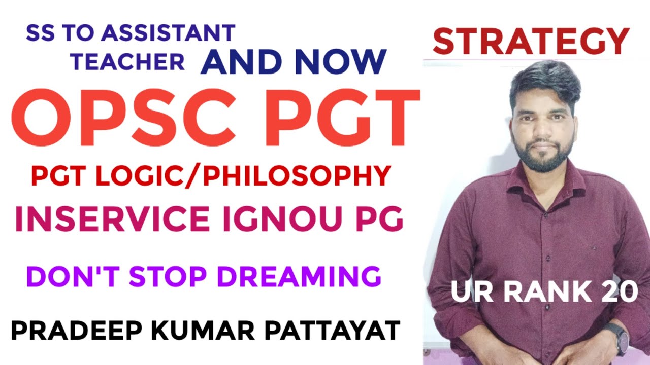 OPSC PGT LOGIC/PHILOSOPHY || #topperstrategy #strategy #motivation 