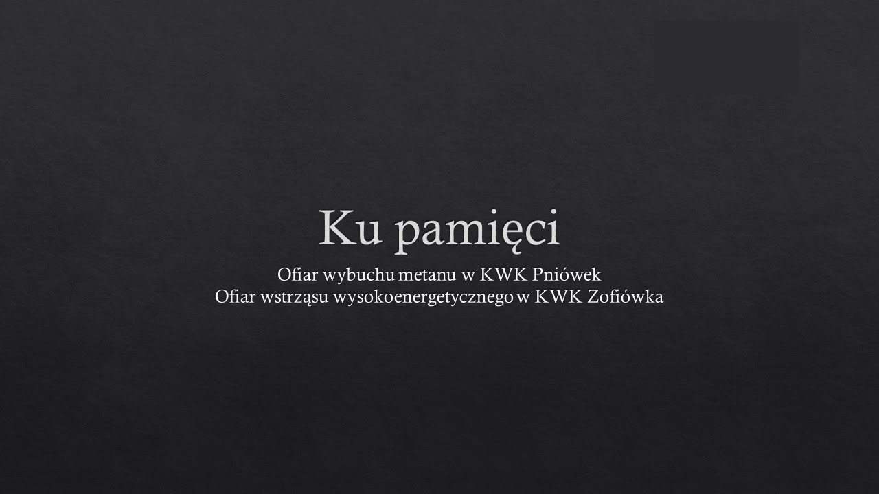 Ku Pamięci poległych górników z kopalni Pniówek i Zofiówka