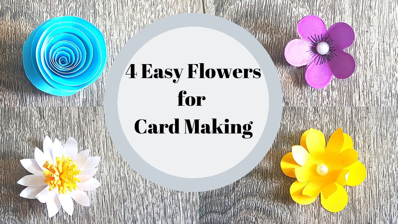 How to Make Small Paper Flowers Step by Step - 4 Mini Paper Flowers for Cards