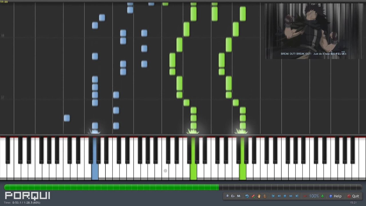 Fairy Tail Opening 18 - Break Out! (Synthesia)