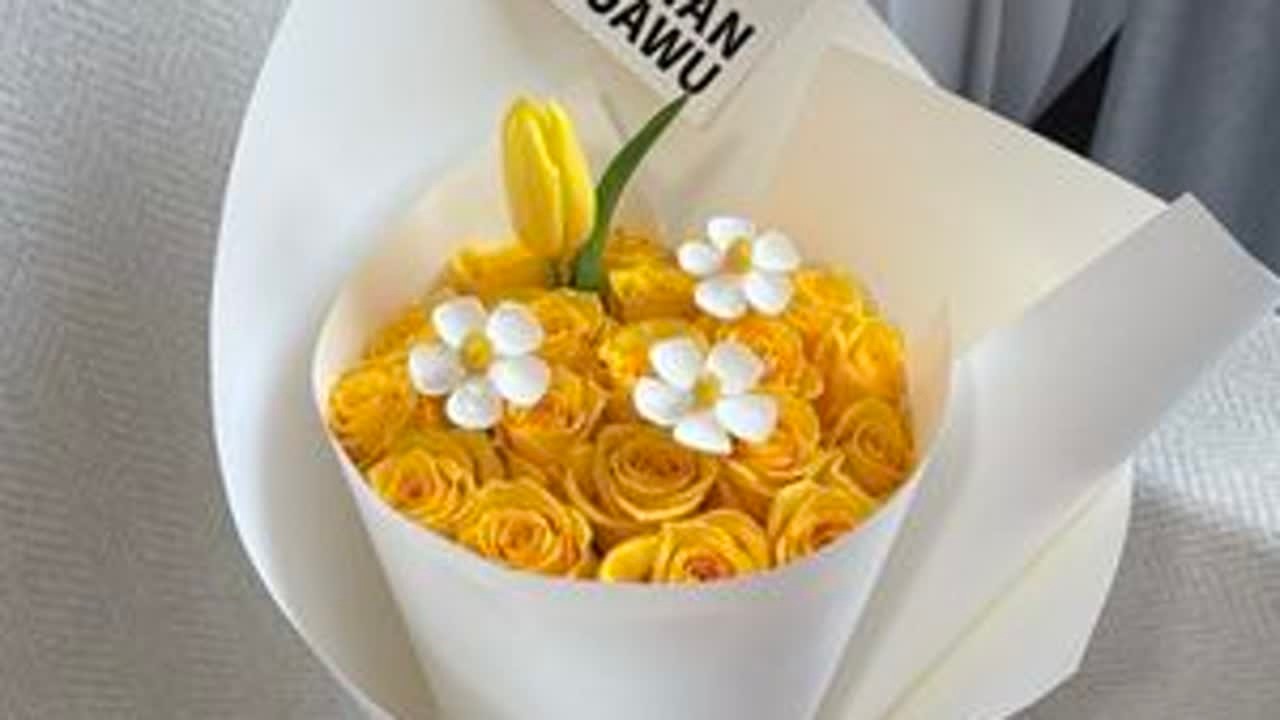 三分钟学会金枝玉叶黄色系玫瑰💛见面小花束#见面就带一束花吧 #玫瑰花束 #黄玫瑰 #花束 #东莞花店