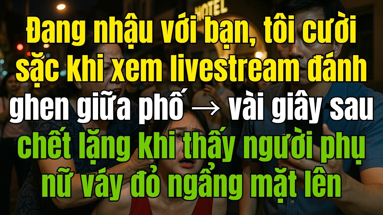 Đang nhậu với bạn, tôi cười sặc khi xem livestream đánh ghen giữa phố → vài giây sau tôi sốc
