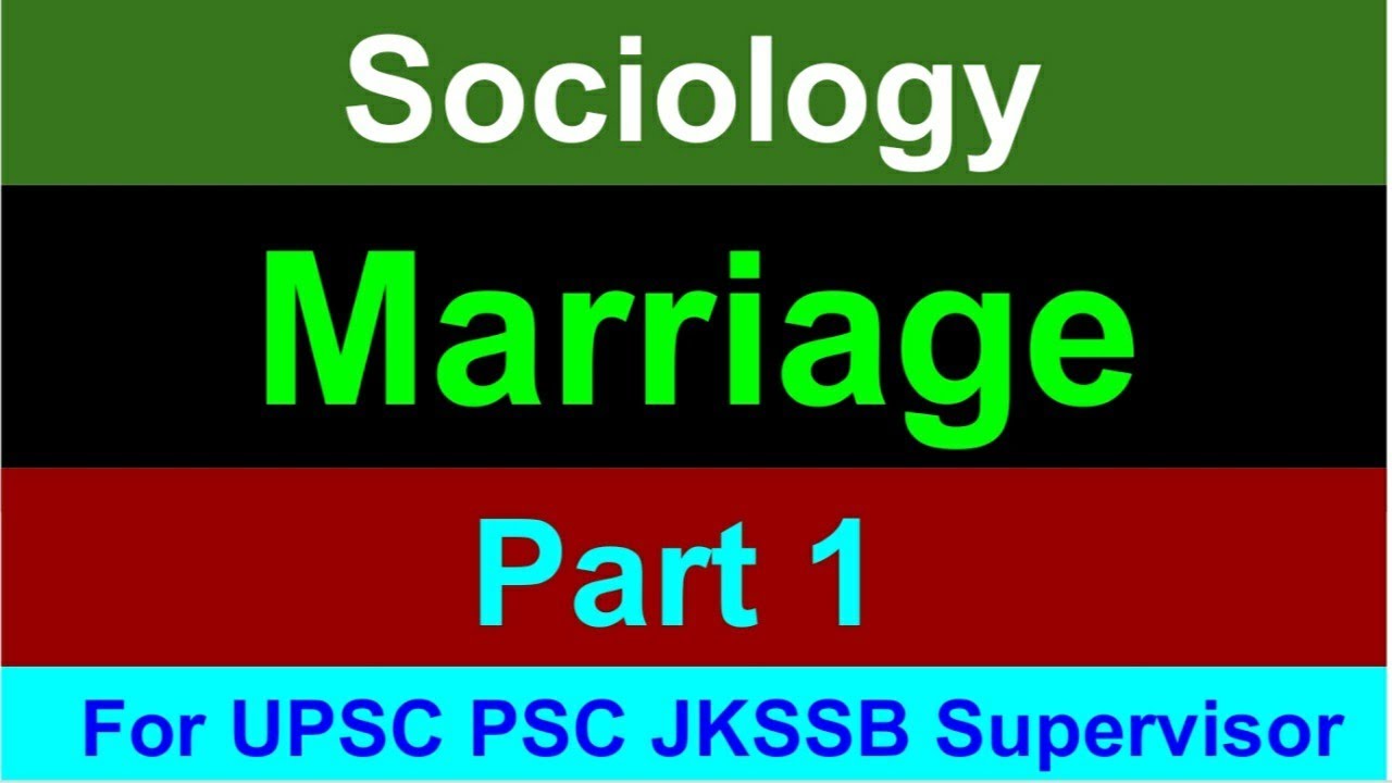 Marriage | Sociology | jkssb l Supervisor l Hindi l Urdu (part 1)