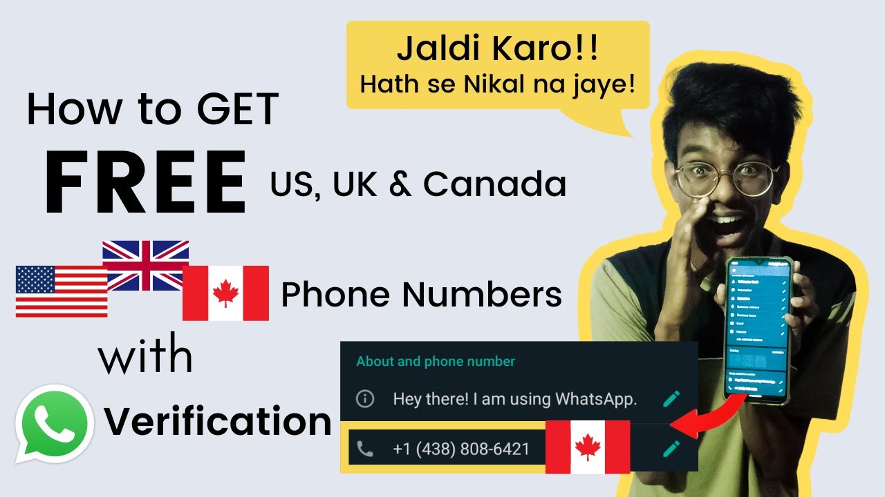 Latest Working Trick to Get Free US, UK & Canada Phone Number for WhatsApp| Free US,UK,Canada Number