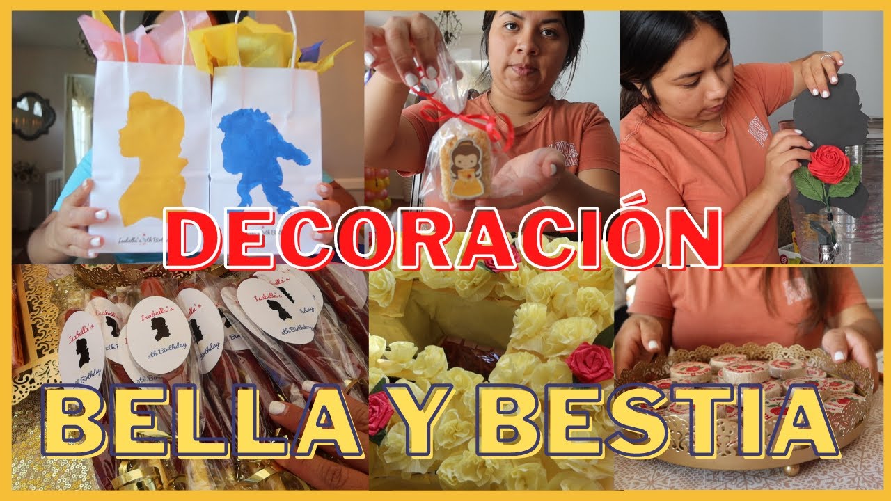 IDEAS MESA DE DULCES BELLA Y BESTIA  🌹💛| CUMPLEAÑOS 5 DE ISABELLA