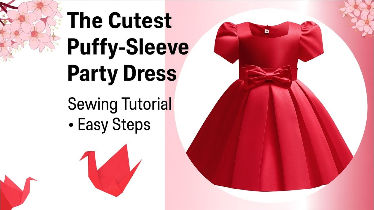 The Cutest Puffy-Sleeve Party Dress for Girls | Viral Sewing Tutorial