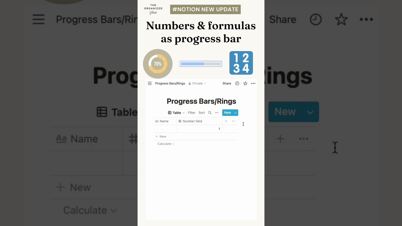 How to add progress bars and rings to Notion! ✨ #shorts #notion #notiontutorial