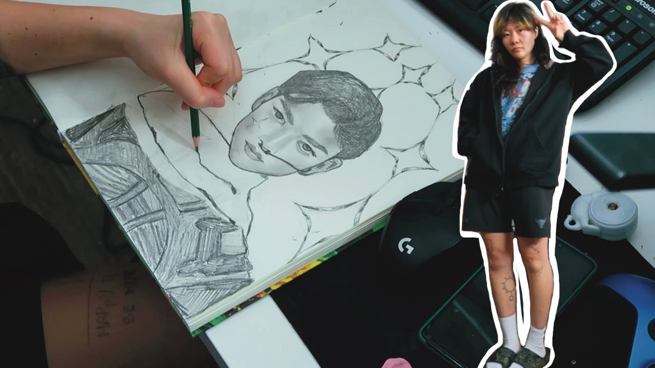 day in the life of an artist ✦ drawing zendaya / chani, cant stop playing sun haven, unpacking
