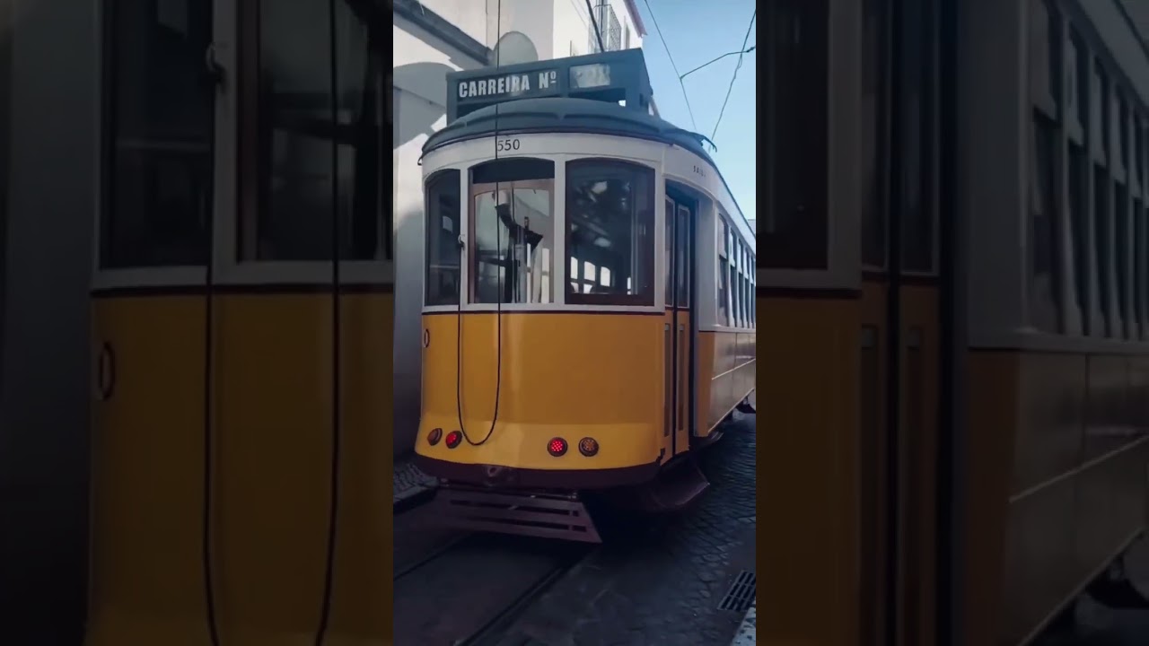 One of the beautiful retro trams of Lisbon, Portugal 🇵🇹 