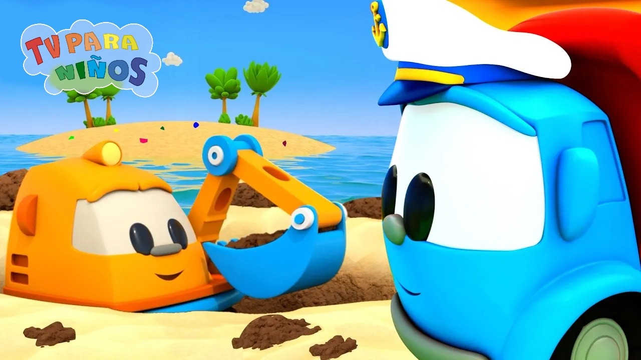 Leo el Camión  - El día atareado en la playa con Leo y sus amigos - Carritos para niños