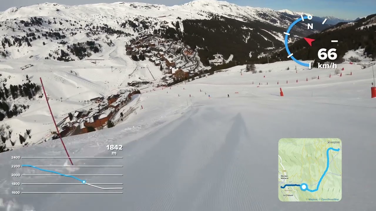 PAS DU LAC 2230m - MÉRIBEL• MOTTARET 1750m SKI ASMR 4K