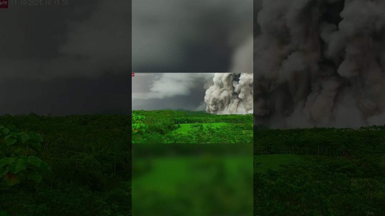Stunning Timelapse Shows Mount Semeru Volcano's Fierce Eruption #shorts