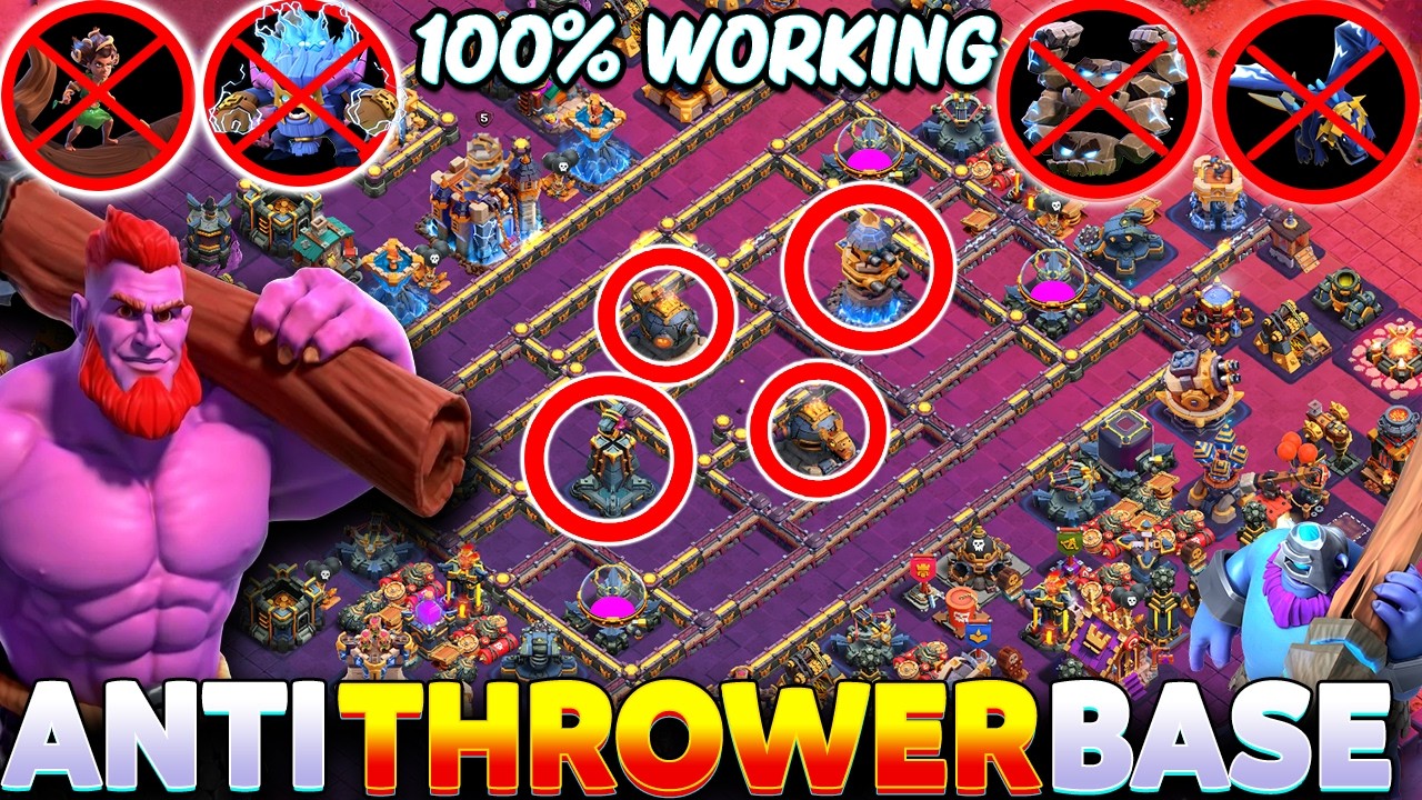 ANTI THROWER TH18 INSANE BASE LINK | AFTER UPDATE TH18 BEST WAR BASE & CWL BASE WITH COPY LINK