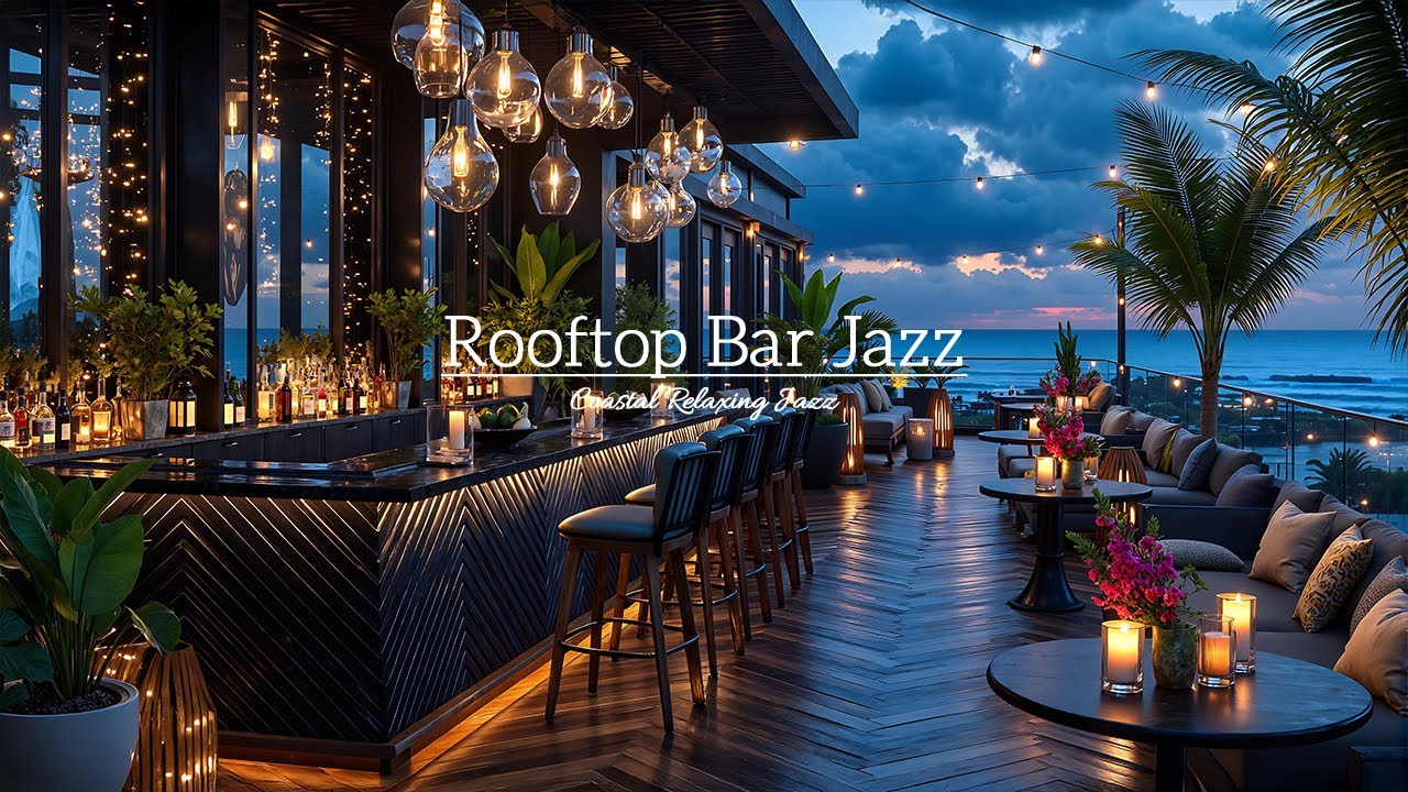 Rooftop Bar Jazz Evening &ndash; Sunset Ocean Views, Candle Glow & Relaxing Ambience