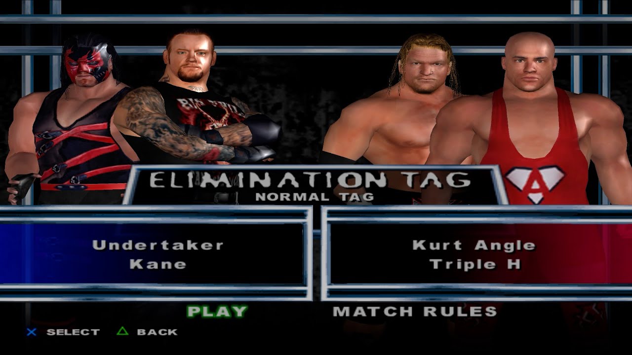 WWE SmackDown! Here Comes the Pain - Undertaker,Kane VS KurtAngle,TripleH (ELIMINATION TAG)
