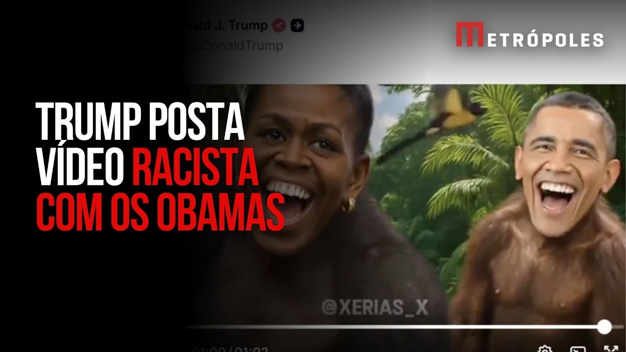 Trump posta vídeo que retrata casal Obama como macacos em post sobre “fraude eleitoral”