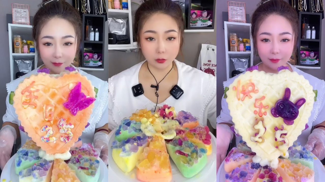 CRUNCHY ICE WITH COLORED FOAM |THIN FOAM ICE INSIDE #iceeating #asmr #asmrice #foam #foamice