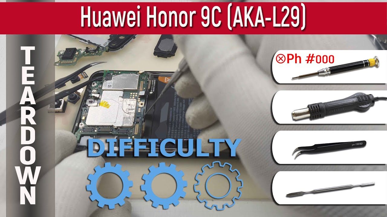 Как разобрать 📱 Huawei Honor 9C AKA-L29 Разборка и ремонт
