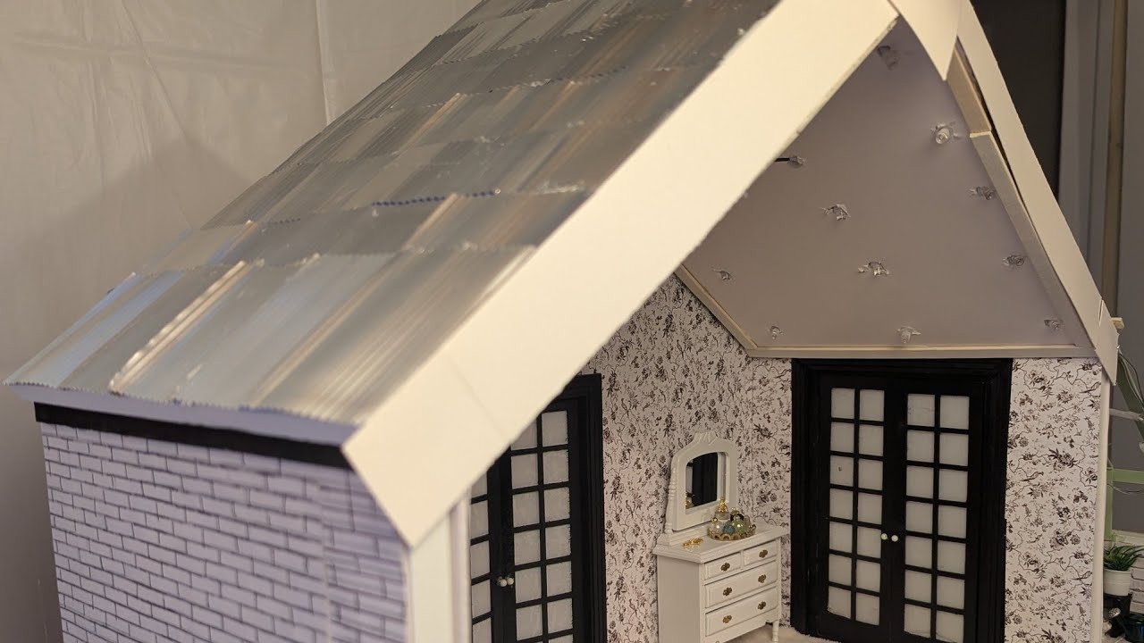 Farmhouse dollhouse metal roofing 